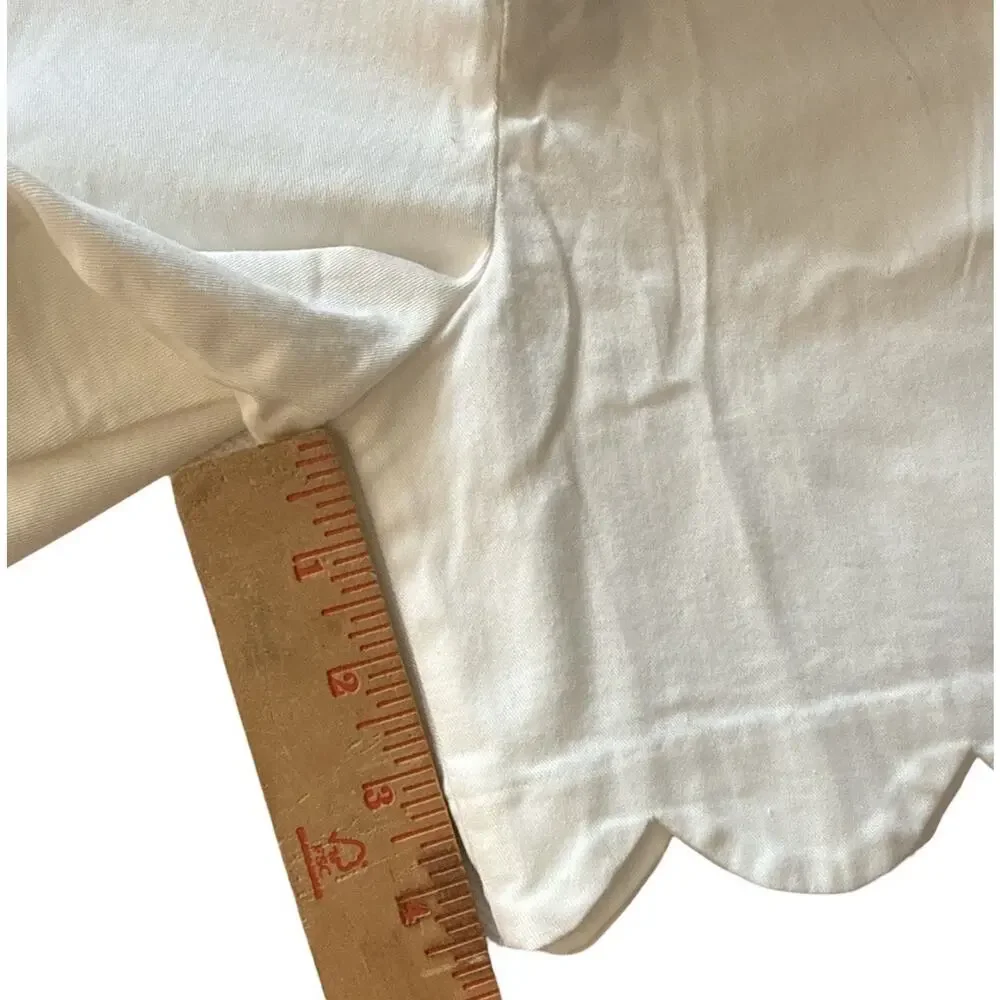 J. Crew Shorts White Scalloped Hem Cotton Stretch Womens 16 Summer Preppy Tennis